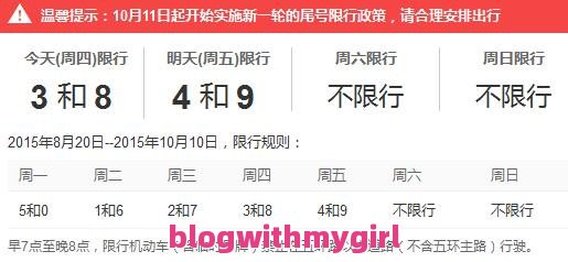 限号查询北京！11月1日北京限号